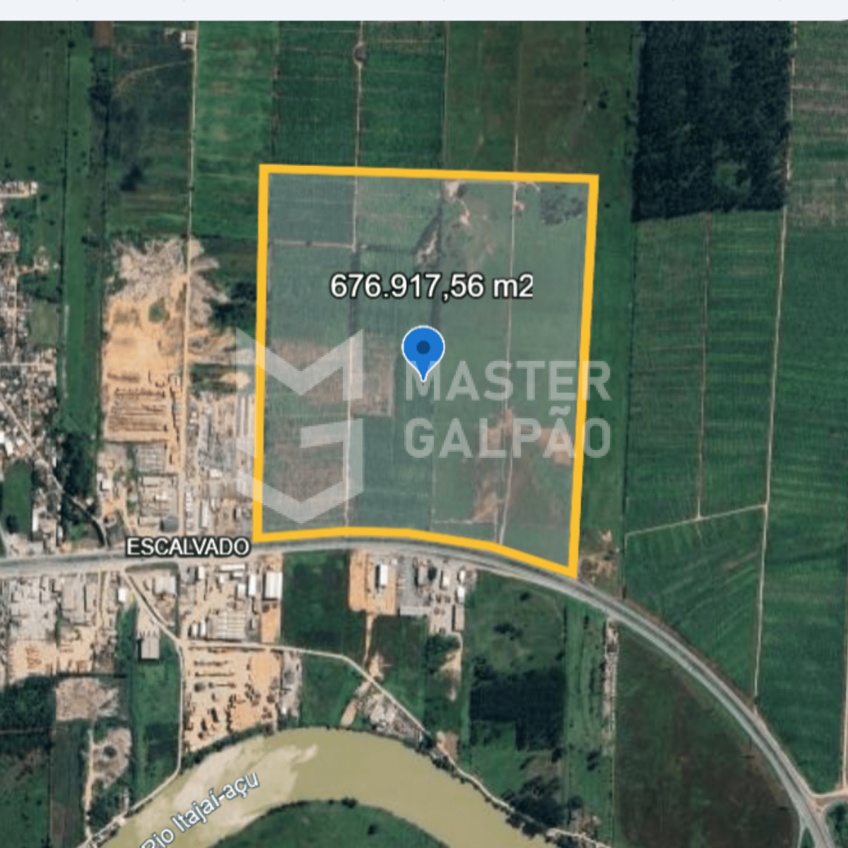 Área industrial de 676.917m² à venda em Navegantes, Volta Grande, próxima ao Porto e Aeroporto, ideal para grandes projetos logísticos.
